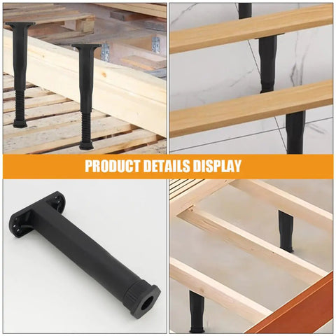 Four Piece Adjustable Furniture Leg Set For Beds And Dining Tables Heavy Duty Steel And Plastic Feet Easy To Disassemble