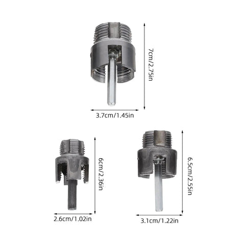 ABOOFAN 3 Pc Pipe Threader Tool Kit, heavy-duty steel cutters, sizes shown in inches for plumbing and electrical projects