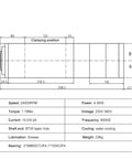 Hella Reliable Four Point Five Kilowatt Water Cooled Automatic Spindle Pumping 24000Rpm technical diagram with dimensions and features.