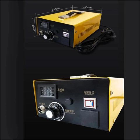 Badass High Power UV LED Curing Lamp With Quick Timing For Epoxy Resin Glue 3D Print Ink And Silk Screen Jobs Hella Durable Aluminum Housing, yellow multi-functional unit with panel and cable.