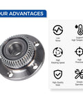 Rear Wheel Bearing And Hub Assembly For Audi TT Quattro Beetle Golf Jetta City 1998 To 2010 And 2004 R32, steel construction, features listed