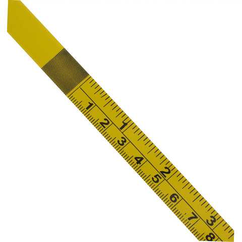 No Sweat Self Adhesive Measuring Ruler Tape 2 Pack for Industrial Workbenches, yellow metric tape for precise measurements.
