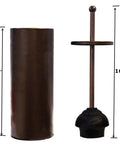 Heavy Duty Bronze Toilet Plunger With Metal Canister Holder And Drip Cup, Quick Dry Finish, Deep Cleaning Power For Bathroom