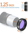 1.25 Inch Light Pollution Filter for telescope with metal cell and optical glass fitting on 1.25 inch threaded eyepiece