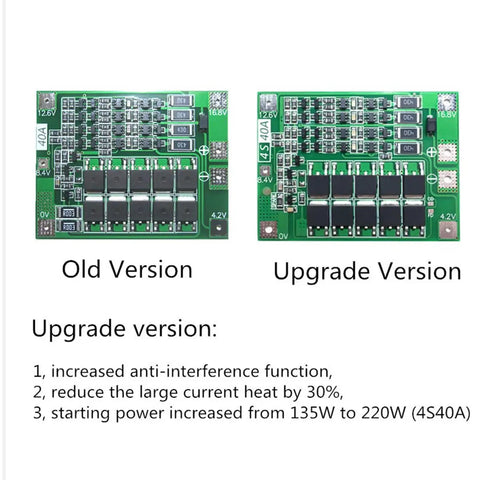 Beefed Up 4S 40A Active Equalizer Balancer For LiFePO4 Lithium Battery Protection Bms Board, old and upgrade versions side by side.