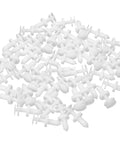 50 Pack White Nylon Car Door Panel Retainer Clips Straight Swap Fits GM 15960325 assorted clips showing durable designs for tight grip