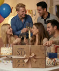 Dope 3D Wooden Marble Run Kit For Adults Motorized Spiral Model Puzzle With Natural Wood Finish DIY Craft Building Set Brain Boosting Mechanical Puzzle Great Gift For Men Women And Science Nerds Requires 2 AA Batteries. Gift box on table at birthday party