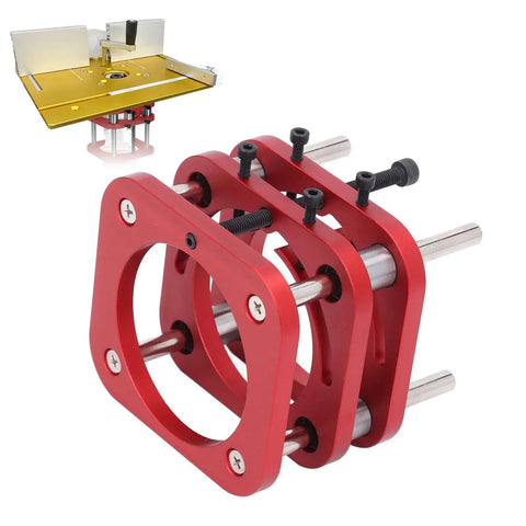 Heavy Duty Aluminum Router Table Lift Featuring A Slick Hand Crank And Four Jaw Clamp Rig for solid woodworking support.
