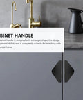 Triangle Cabinet Pulls Set Of 4 Black Aluminum Drawer Handles 64 Mm Center To Center Mounting on kitchen cabinet doors