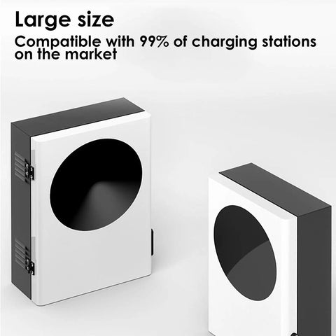 Heavy Duty Wall Mounted Outdoor EV Charger Storage Box With Key And Combo Lock Built Tough Weatherproof Shell Enclosure on display.