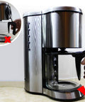 Drip Coffee Maker 1250W Power, 1.25L Glass Carafe, Stainless Steel Filter Coffee Machine With Detachable Filter, Anti-Drip Design
