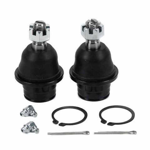Beefed Up Front Lower Ball Joints Kit K500008 For Ford Expedition 2007 2017, Ford F150 XLT 2010 2014, Lincoln Navigator 2007 2017, Ford F150 FX2 2011 2014 Replacement Parts With OE Quality Easy Install For Tougher Steering And Safer Rides. Two black front lower ball joints with hardware