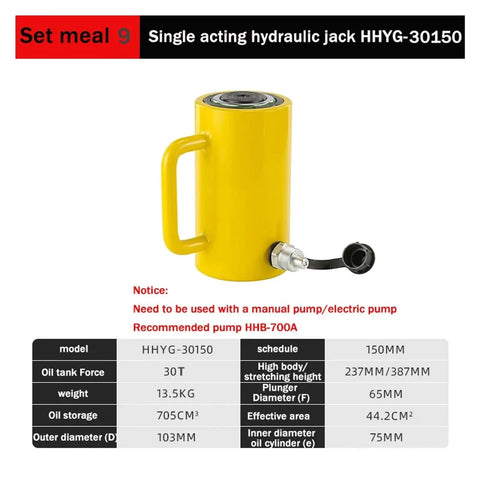 Heavy Duty Hollow Hydraulic Cylinder Jack Single Acting Oil Lifting Tool With Beefy 10 20 30 And 50 Ton Capacity For Rock Solid Industrial Raising Jobs And Zero Fuss Operation