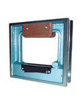 High Precision Box Spirit Level Built Tough Torpedo Level For Precision Machining Equipment Installation Heavy Duty Aluminum Frame Pro Grade Measurement Ruler For Workshop Jobs with sturdy blue metal frame and wooden handle.
