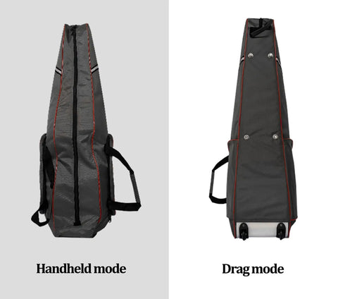 Fencing Sword Bag With Roller Bottom For Easy Transport And Storage showing handheld and drag modes
