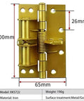 Spring Loaded Automatic Door Closer Hinge Concealed Hidden Positioning For Interior Doors And Cabinetry Gold Finish Self Close