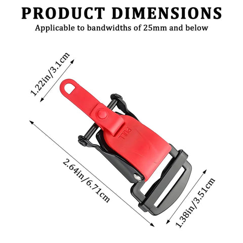 Universal Motorcycle Helmet Quick Release Buckle Kit For Chin Strap Replacement Durable Fastener dimensions view