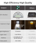 Comparison of Eight Pack Solar Fence Lights Cold White Outdoor Waterproof Wall Lights with one LED competitor