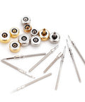 Affordable On The Go Watch Repair Kit With Crown And Spring Bar Set Portable Design includes crowns and spring bars on white surface.