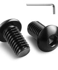5/16-18 X 1/2 Inch Button Head Socket Cap Bolts 304 Stainless Steel 18-8 Black Zinc Plated Fully Threaded Screws With Allen Wrench.