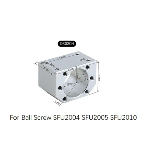 Nut housing for SFU2005 50 Inch Ball Screw Kit With Anti Backlash Nut 20mm Linear Motion Screws Set Including Nut BK15