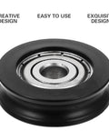 U Groove Track Guide Bearing Kit, 6x27x8 Nylon U Type Wheel With Internal Grease, Deep Groove Ball Bearing for Cabinet, Window, Mechanical Equipment, Smooth, Quiet Operation, Durable Nylon Coated Pulleys