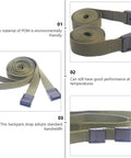 3 Pack Military Green Cargo Tie Down Straps 25mm By 3m With Quick Release Buckle, rolled and laid flat, showing durable nylon webbing