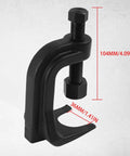 Heavy Duty Ball Joint Separator And Removal Tool Giving You Two Point Three Eighths Inch Extension For No Sweat Suspension Work On Daily Drivers Classic Rides Pickup Trucks SuVs close-up view, black alloy steel material, dimensions 104mm x 36mm.