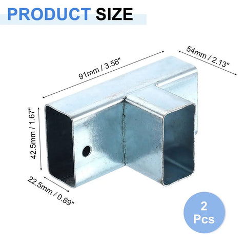 3 Way Gazebo Brackets Kit T Shaped Post Base For 1.67 Inch By 0.89 Inch Lumber Outdoor Patio Gazebo And Log Cabins DIY 2 Pack Galvanized Steel For Weatherproof Strength And Easy Installation