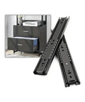Heavy Duty Cold Rolled Steel Wardrobe Drawer Slides With Hydraulic Damping Soft Close For Quiet, in front of a drawer cabinet