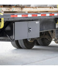 Heavy Duty Welded Black Structural Steel Mounting Brackets For Underbody Truck Tool Box Set Of 2 18 x 18 in use on truck