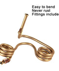 Copper-nickel brake line coil with SAE fittings, 25 ft rustproof tubing, 1/4 in diameter