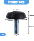 Set Of Twelve Adjustable Furniture Levelers With 1/4 20 Unc Thread Table Feet and Chair Glides, 0.9 inch diameter, black rubber foot.