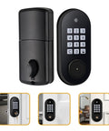 No Fuss Electronic Keypad Deadbolt Lock Featuring Keyless Entry And Automatic Self Locking Design for secure front door access.