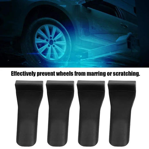 4 Pack Tire Changer Jaw Protectors Clamp Covers For Preventing Wheel Scratches And Damage Bent Angle Guard Shields Pro Grade Durable Composite Plastic For Safe Smooth Tire Service in composite plastic with black color.
