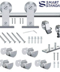 Top Mount Sliding Barn Door Hardware Kit In Stainless Steel, 6 Feet Track, Heavy Duty And Sturdy For 36 Inch Door components