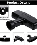Two Pack Gas Engine Pull Starter Handles Heavy Duty Backup Grips For Lawn Mower Generator Chainsaw Trimmer Edger Brush Cutter And Other Small Engines Black Easy Grip Replacement Part, black handle with 6mm hole