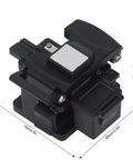 This Sleek Optical Fiber Cleaver Delivers Insanely Precise Cuts With A Tight 0.5 Degree Angle, compact black design.