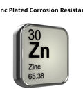 Zinc element symbol on periodic table representing zinc plated corrosion resistance for 100 Count Size 6 By 1 Inch Flat Head Phillips Wood Screws.