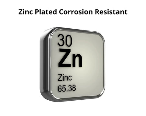 Zinc element symbol on periodic table representing zinc plated corrosion resistance for 100 Count Size 6 By 1 Inch Flat Head Phillips Wood Screws.