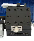 High Precision 60x60x40 Millimeter XY Linear Stage With Cross Roller Rails, Manual Micrometer Fine Adjustment, Aluminum Body