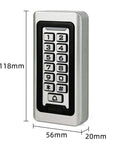 Built Tough RFID Access Control Keypad With Wiegand 26Bit, Standalone Door Entry Pad, Zinc Alloy, 118x56x20mm