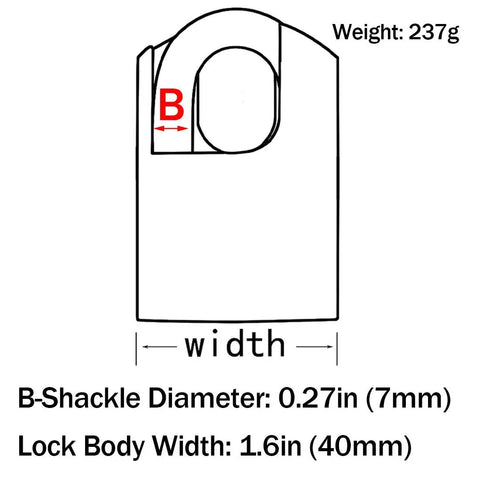 Heavy Duty 40 Mm Shrouded Hardened Keyed Padlock With Three Removable Keys Built Like A Tank Hella Secure For Warehouse Gate Toolbox Ammo Box And Outdoor Gear Protection