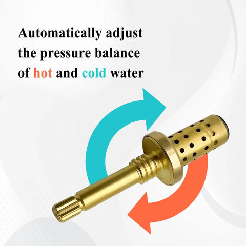 TA-10 Flow Control Spindle Assembly For Shower Valve Replacement, Brass part with arrows showing water balance.