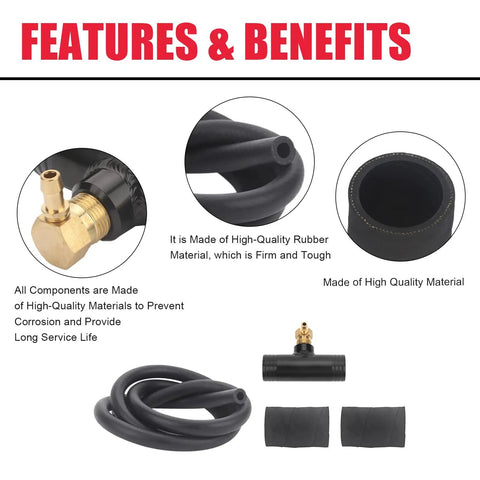 Auxiliary Fuel Tank Install Kit Gravity Fueled With 1.5 Inch Fill Line Easy Install Durable Corrosion Resistant Fittings
