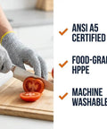 Level Five Cut Resistant Kitchen Gloves With HPPE Food Grade Durability For Mandoline Slicing And Meat Prep Extra Large Fit