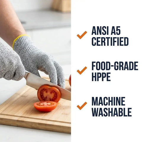 Level Five Cut Resistant Kitchen Gloves With HPPE Food Grade Durability For Mandoline Slicing And Meat Prep Extra Large Fit