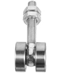 Heavy Duty Sliding Door Roller Trolley Assembly With Dual Precision Sealed Bearings, chrome dual wheel design for smooth operation.