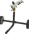 Wheeled Sprinkler With 1-1/4 Inch Die Cast Aluminum Head and Five Nozzles, featuring 8 Inch Solid Rubber Tires