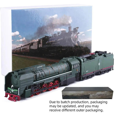 Vintage HO Scale Steam Locomotive Model Train With Black Body And Red Wheels Green Accents 13 Inch Long Realistic Detail Collectors Display Piece Classic Modern Look Perfect Centerpiece For Layouts And Shelves